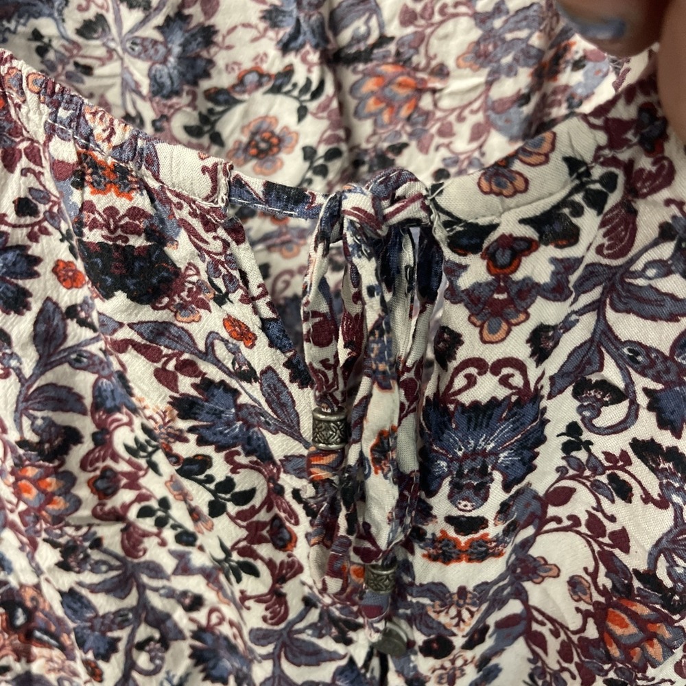 American Eagle Outfitters Floral Blouse Boho Artsy Mixed Prints Hippie Womens M - Picture 12 of 14